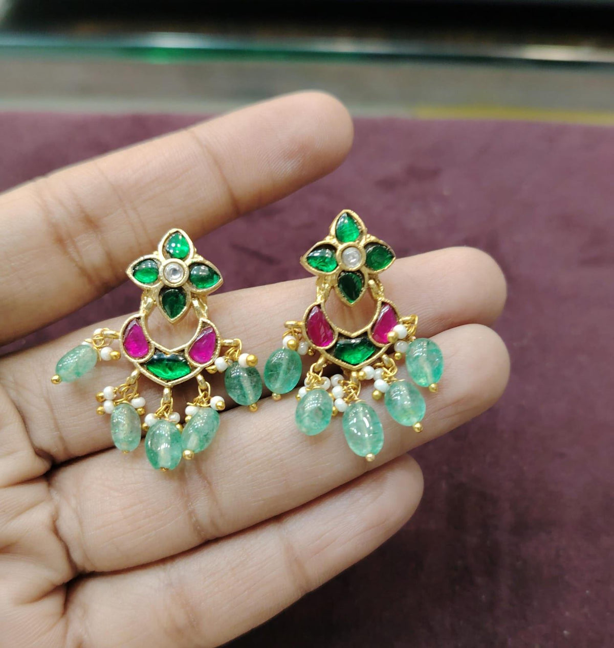 Earring Earrings 173 JADAU EMERALD