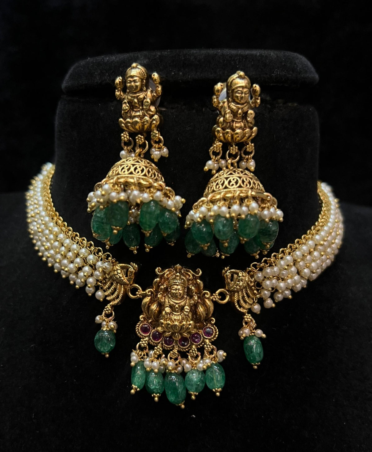 NECKLACE NAKSHI LAXMI CHOKER SET NE540 NAKSHI ANTQIUE MULTI COLOR