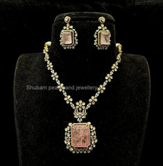 NECKLACE necklace 558 MOZONITE BABY PINK