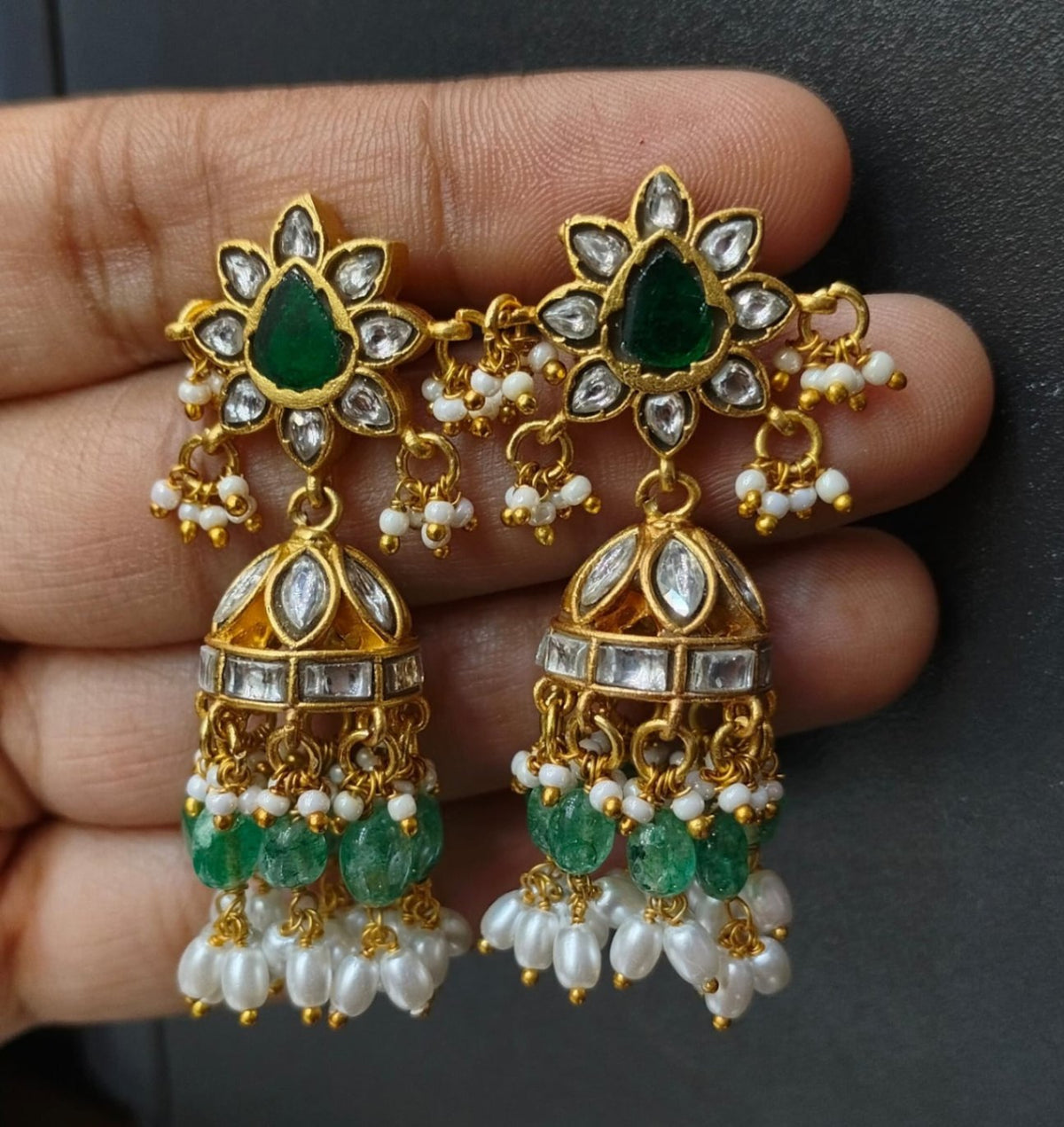 Earring JHUMKA 181 - WH181 JADAU WHITE