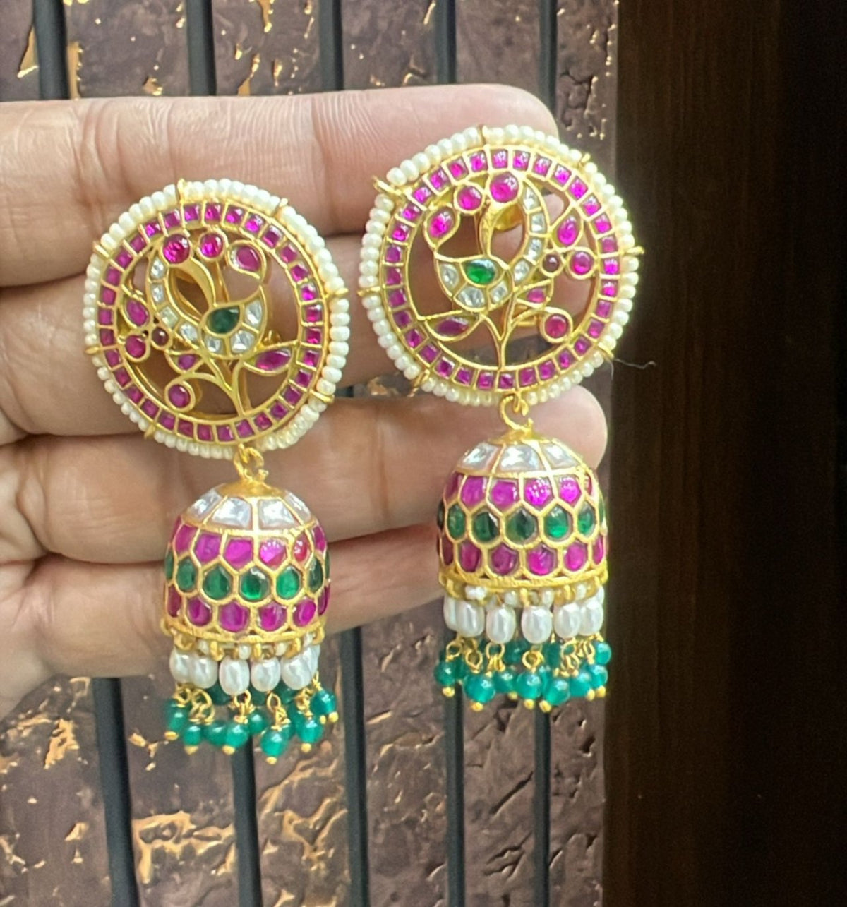 Earring Jhumka 165 JADAU MULTI COLOR