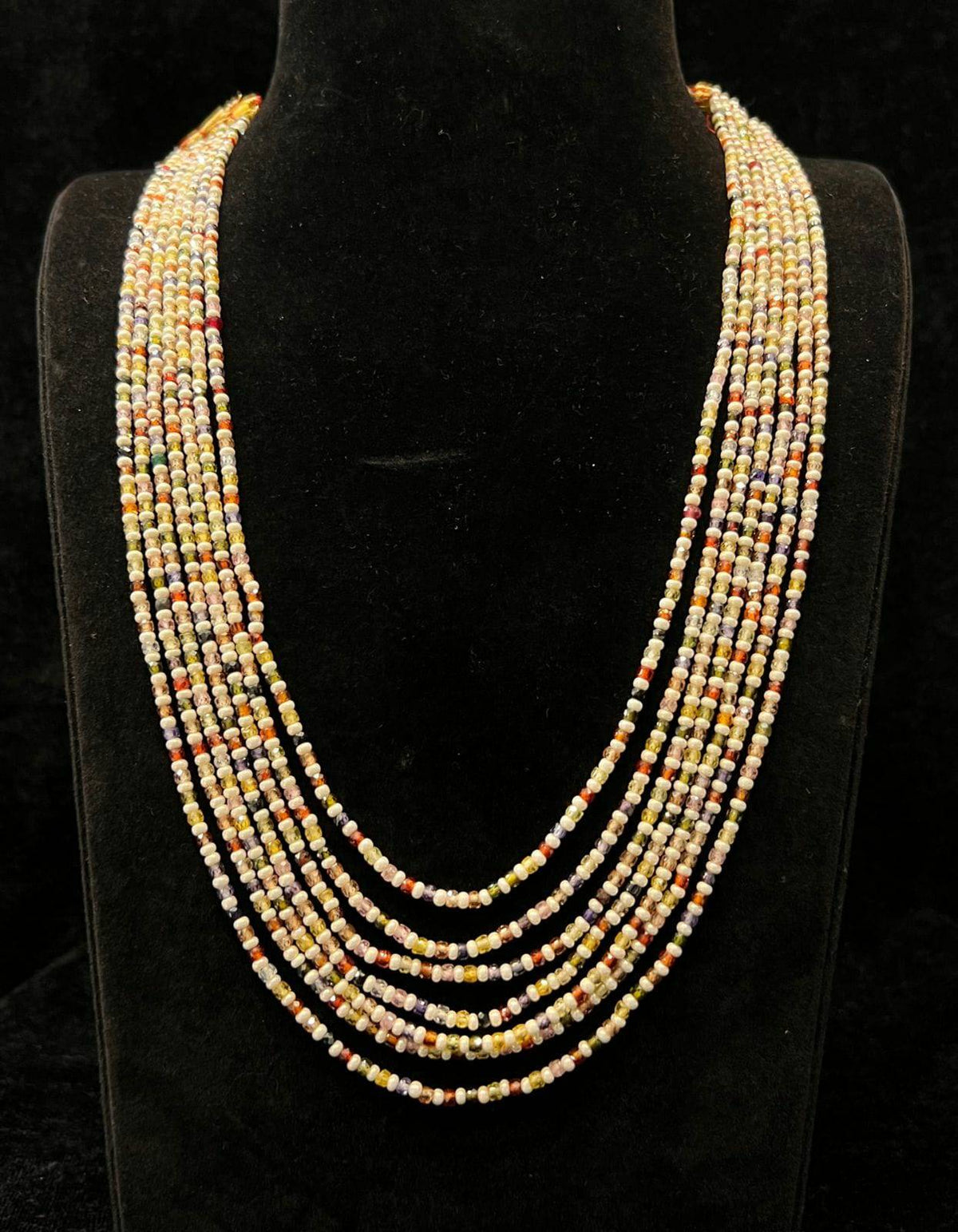 BEADS MALA AND CHAINS NAVRATNA CZ BEADS Navratna medium