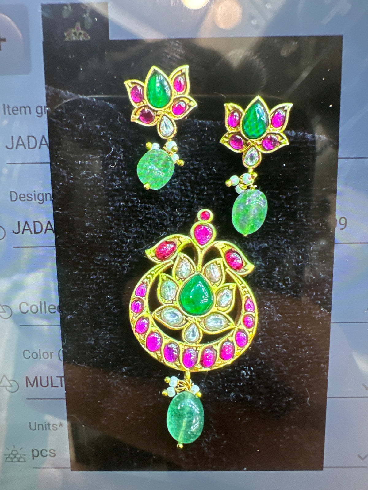 JADAU JADAU SINGLE DROP PENDANT SET JA99 MULTI COLOR