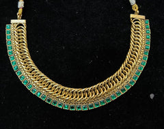 NECKLACE JALEBI NECKLACE WITHOUT PENDANT WITHOUT PEARLS NE544 NAKSHI ANTQIUE EMERALD