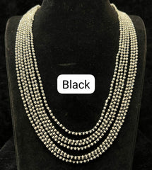 BEADS MALA AND CHAINS BLACK CZ BEADS BLACK medium