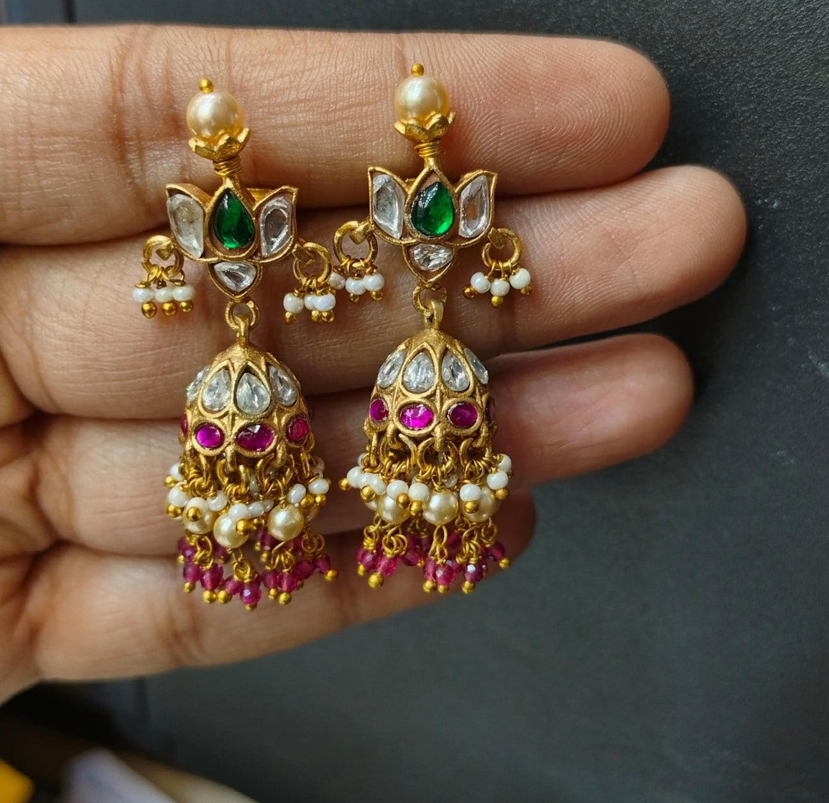 Earring JHUMKA 180 JADAU MULTI COLOR