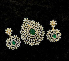 PENDANT SET CHAINS Pendant 114 DIAMOND  EMERALD