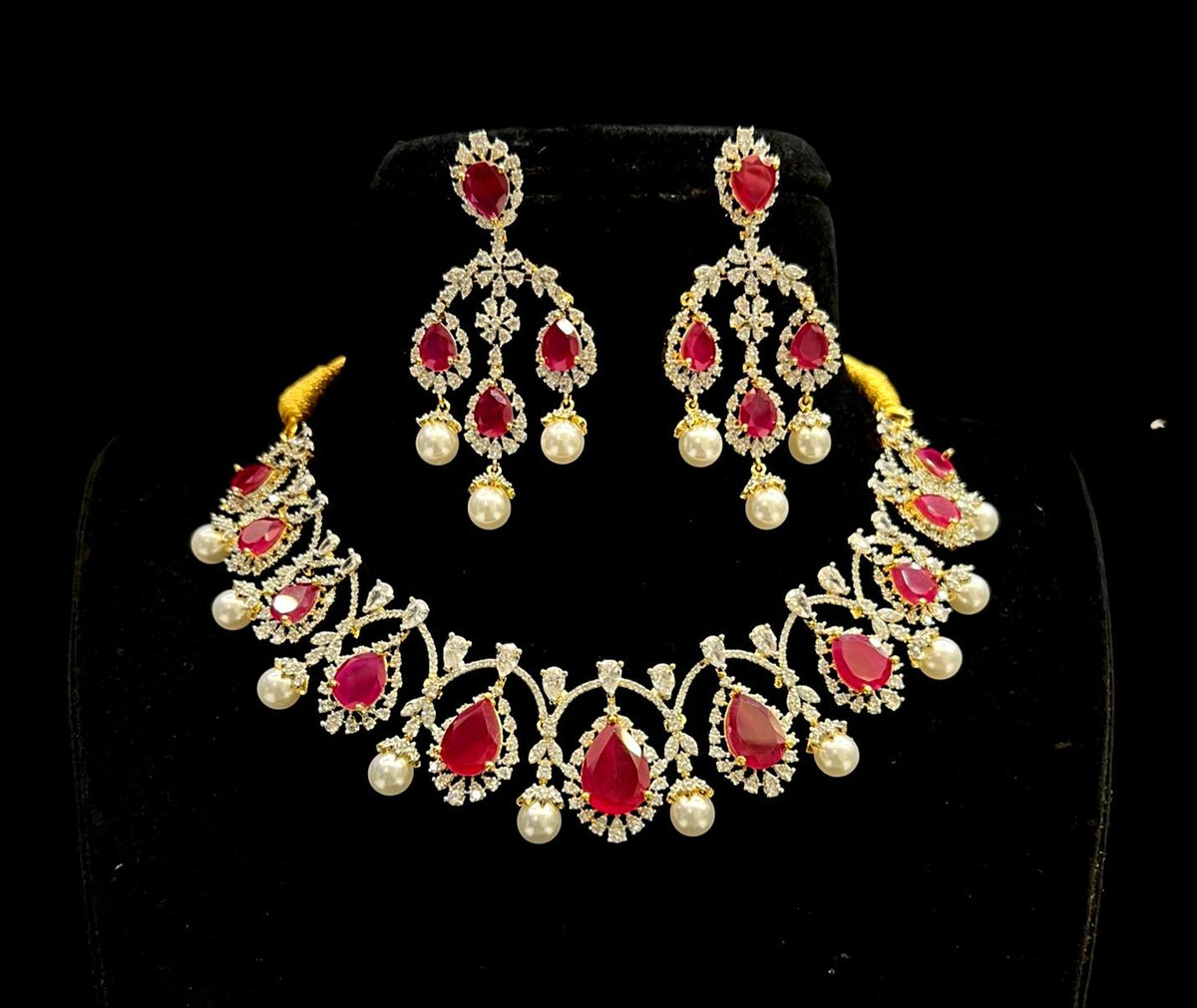 NECKLACE DIAMOND SET 491 DIAMOND  RUBY